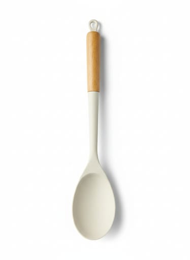COOKING SPOON WOODEN HANDLE SILICONE