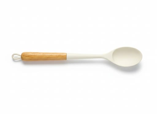 COOKING SPOON WOODEN HANDLE SILICONE