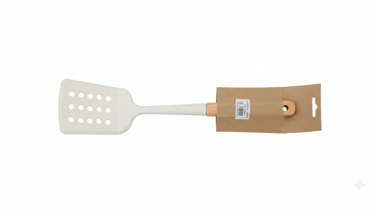 TURNER COOKING SPOON WOODEN HANDLE SILICONE